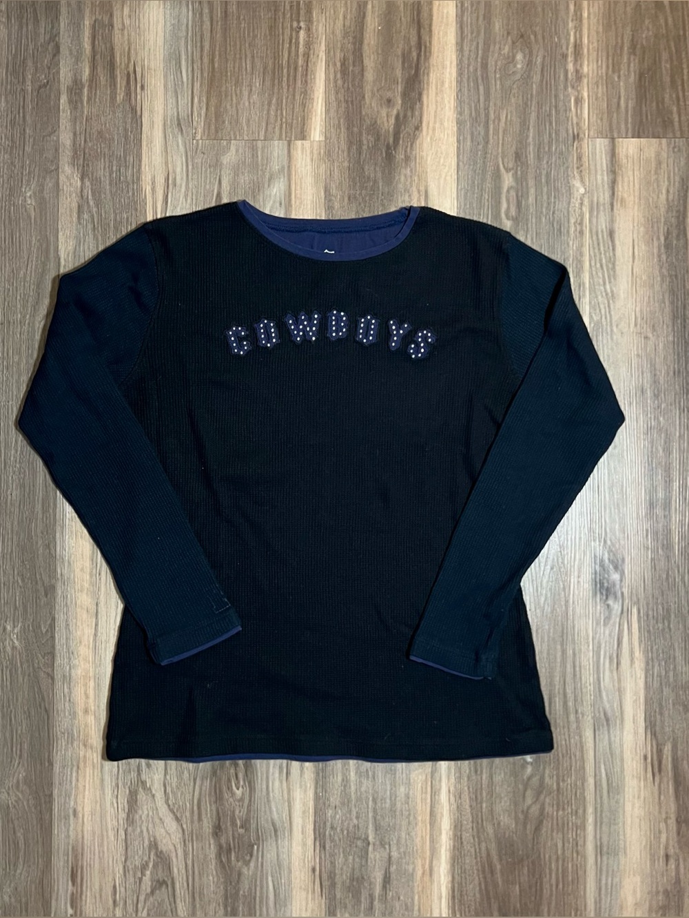 NFL Pro Line Dallas Cowboys Ladies Long Sleeve Thermal Crew Tee Shirt Size Large